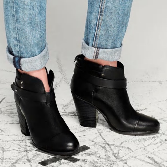 Rag & Bone Harrow Black Leather Ankle Boot. 39 - Picture 2 of 15